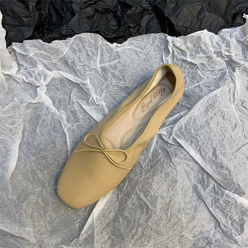 Xajzpa  Spring Flats Ballerina Shoes Women Fashion Brand Square Toe Flat Ballet Shoe Female Casual Slip On Loafers zapato